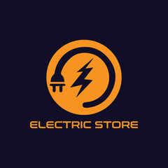 eco electric store logo design vector