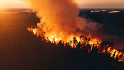 Fototapeta na wymiar Forest Fire Disaster