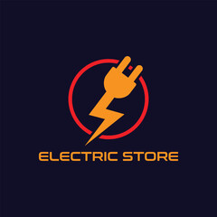 electric store logo design vector