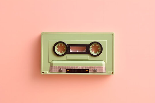 Retro audio cassette tape. Vintage music.
