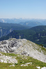 Fototapeta na wymiar The view from Krippenstein mountain, Austria 