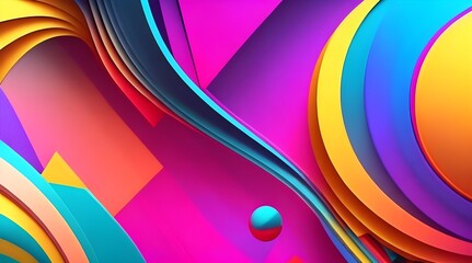 3d render, abstract background, geometric pattern, multicolored waves