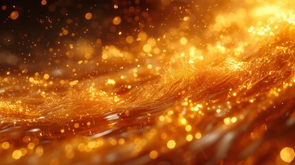 Naklejka premium Abstract Fluid Art Background Dark Golden, Background HD, Illustrations