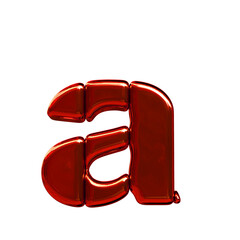 Symbol made of red vertical blocks. letter a