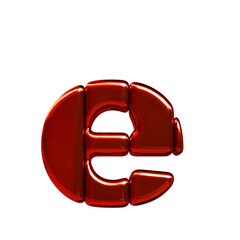 Symbol made of red vertical blocks. letter e