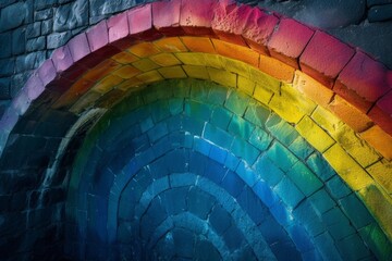 Obraz premium Motley colored strips rainbow multi color mesmerizing tape, bright light whirl. Neon line psychedelic. Abstract saturation smooth shiny illustration. multicolored vivid glowing luminous wallpaper