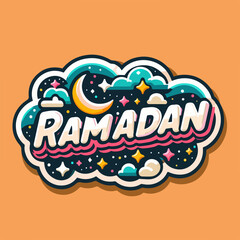welcome ramadan sticker template greeting layout banner