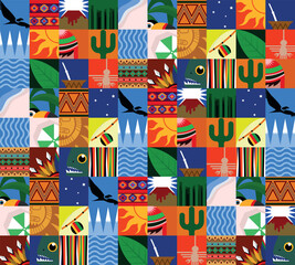 Unveiling the Beauty of South America: Mosaic Patterns with Vivid Colors and Meaning