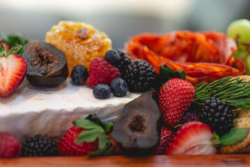 Delicious Fancy gourmet appetizers, close up Selective focus