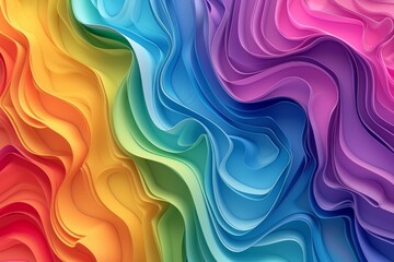 Obraz premium Motley colored strips rainbow multi color circles tape, bright light circulate. Neon line geometric. Abstract whorl smooth shiny illustration. spiralling vivid glowing luminous wallpaper