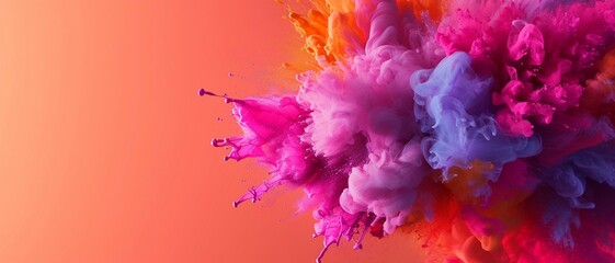Abstract background exploding with dynamic colorful paint splashes. , conveying urgency in the visuals , can be used for E-commerce Websites, and Social Media Advertising.
 - obrazy, fototapety, plakaty