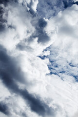 View of a cloud from inside at altitude, close-up of a cloud, inside a cumulus cloud