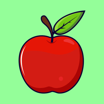red apple free isolated vector icon illustration fruit flat icon free premium design 