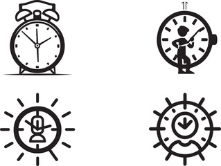 Time Management Black Silhouette