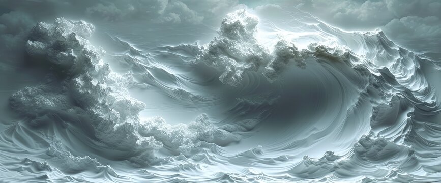 Abstract White Color Acrylic Wave Wall, Background HD, Illustrations