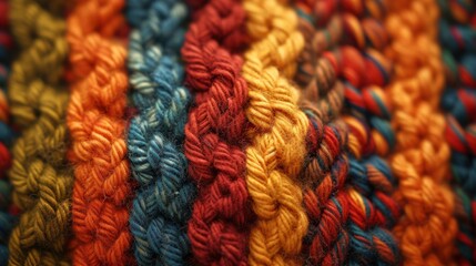 Colorful knitted background close-up