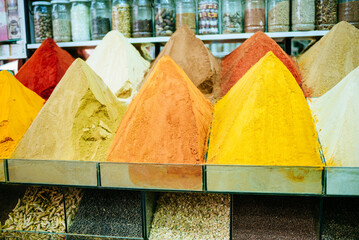 Spices on stall in Marrakech, Morocco