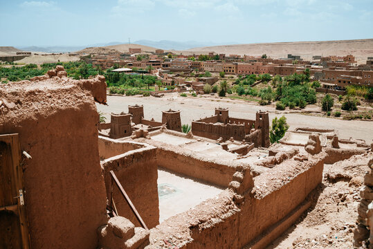 Landscape of the city of Ait Ben Haddu in Morocco, Africa