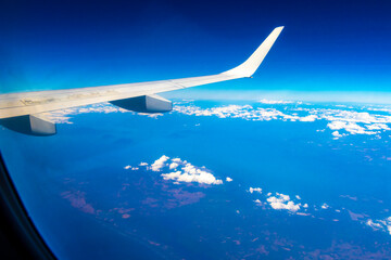 Panoramic view from above on tropical Caribbean Sea Central America