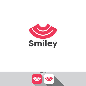 "Smiley" logo with lips shape letter S for startups