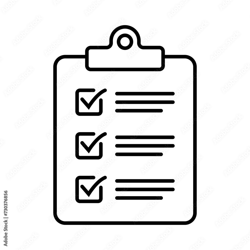 Poster clipboard line icon. checklist outline icon symbol for web site and app design. expanded stroke.