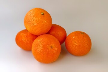 Mandarin Orange or tangerine citrus fruit isolated on white background