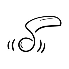 Musical note vector icon in doodle style. Symbol in simple design. Cartoon object hand drawn isolated on white background.