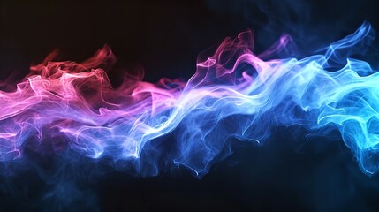 Colorful Wave of Smoke on a Black Background

