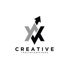 Initial A and V With Arrow Financial Logo Design