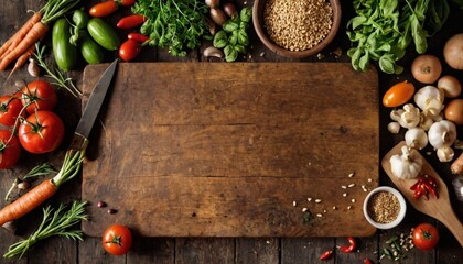 Food cooking background, ingredients for preparation vegan dishes, vegetables, roots, spices and...