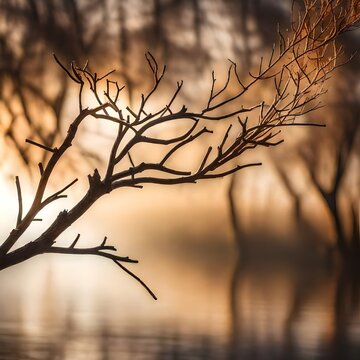 branches of a tree in the sunset realistic hd abstract background image