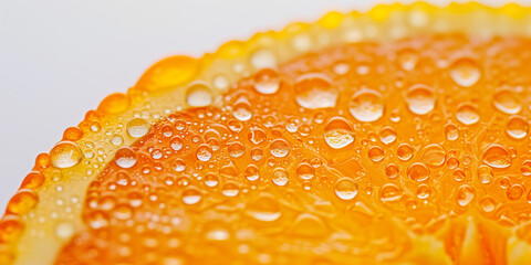 Świeże plastry pomarańczy z kroplami wody
