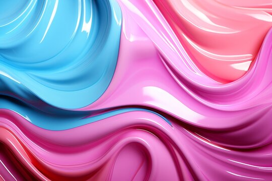 Abstract background of pink and blue wavy liquid