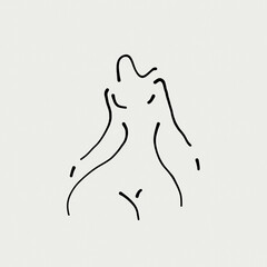 line art female shape icon illustration 