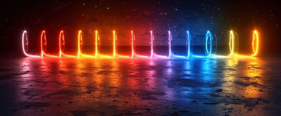Colorful Motion Elements Neon Led, Background HD, Illustrations
