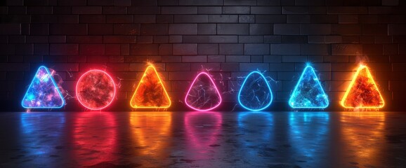 Colorful Motion Elements Neon Led, Background HD, Illustrations