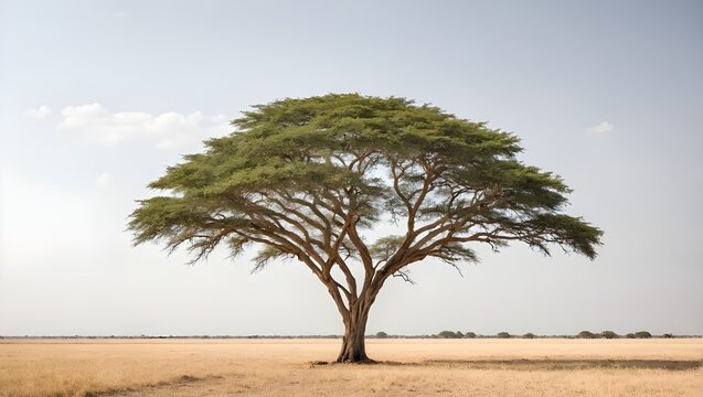 Einzelner Baum in afrikanischer Savanne