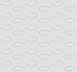 Vector seamless texture. Modern geometric background. Grid with intersecting wavy lines.
