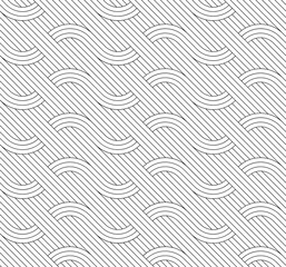 Vector seamless texture. Modern geometric background. Grid with intersecting wavy lines.