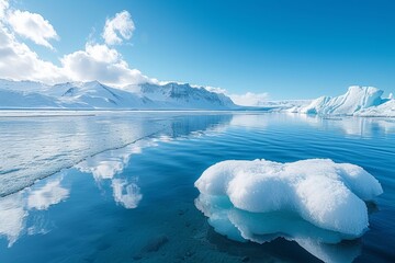 Winter's Majesty: Jökulsárlón's Frozen Embrace Under Arctic Skies. Jökulsárlón's Icy Canvas in a Breathtaking Winterscape.