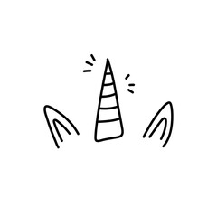 Unicorn horn with ears and sparkles © King Silhouette