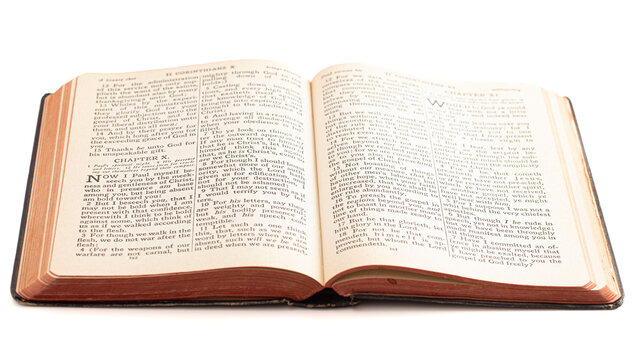 An Black Antique Bible Isolated on White Background