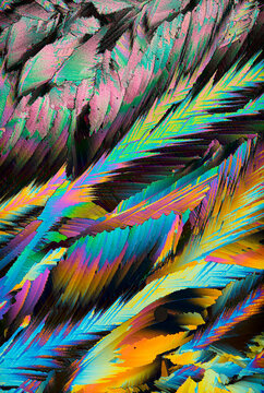 Vibrant abstract crystal micrograph texture