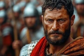 Fototapeta premium Roman soldiers in armor.
