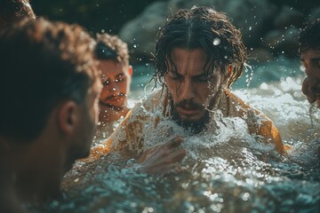 Baptism in the river.
