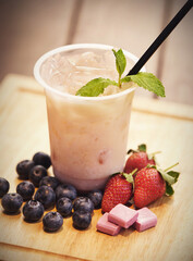 Delicious and refreshing coffee based beverage, ice coffee, cold drink, coffee beans