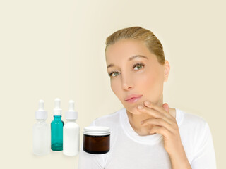 Obraz na płótnie Canvas Skin solutions.Concept of rejuvenationskin ,serum, moisturizing and whitening serum, fruit acids