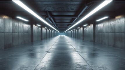 Cement Dark Parking Underground Car Warehouse Garage Studio Rough Modern Reflective.


