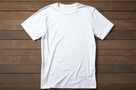 Sleek Mock-up white t-shirt. Fabric apparel. Generate AI