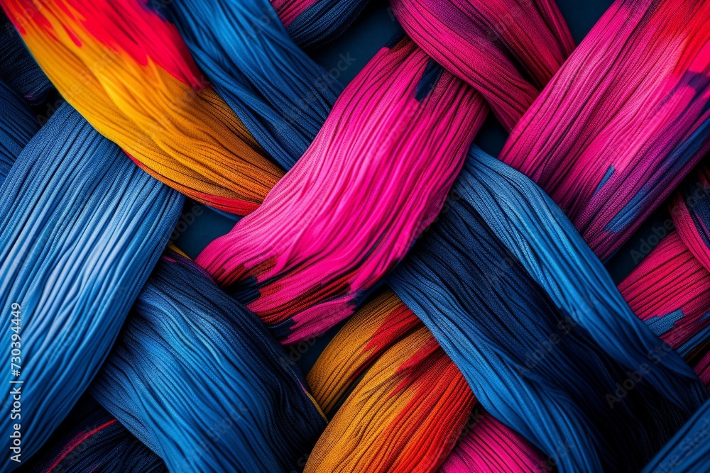 Poster gradient snippets rainbow multicolored spiraled shreds, neon light chromatically. vivid bright ident